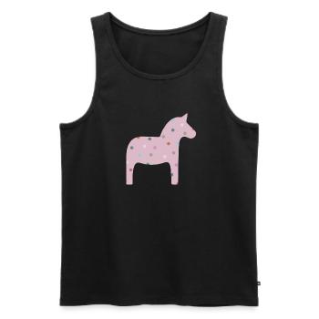 Dala Horse Dots Dots Scandinavian Decoration Scandinavian - Men's Premium Organic Tank Top - black - Front - AI Model Male 178 light (178cm)