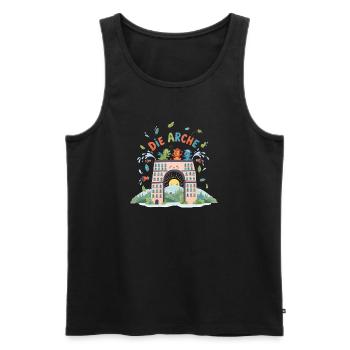 Die Arche der Freude - Männer Premium Bio Tank Top - Schwarz - Vorne - AI Model Male 178 light (178cm)
