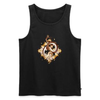 Serpent avec couronne – symbole plein de grâce et de puissance - Débardeur bio Premium Homme - noir - Devant - Michal (187cm)