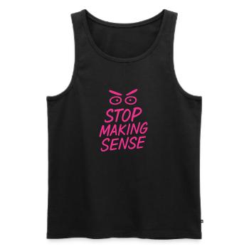 « Arrêtez de faire sens - Chemise sarcasme avec déclaration » - Débardeur bio Premium Homme - noir - Devant - AI Model Male 178 light (178cm)