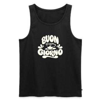 Buongiorno Cappuccino Italie Vacances - Débardeur bio Premium Homme - noir - Devant - Michal (187cm)