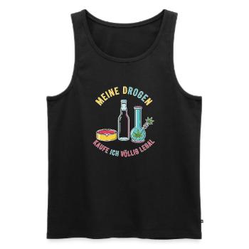 Mes drogues – tout à fait légales ! - Débardeur bio Premium Homme - noir - Devant - Michal (187cm)