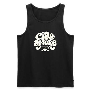 Ciao Amore Cappuccino - Débardeur bio Premium Homme - noir - Devant - Michal (187cm)