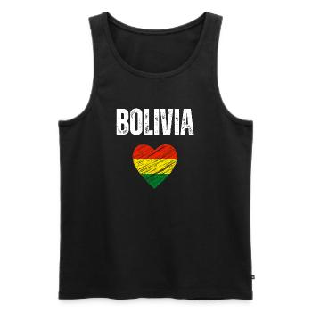 J’aime la Bolivie, le drapeau de la Bolivie - Débardeur bio Premium Homme - noir - Devant - Michal (187cm)