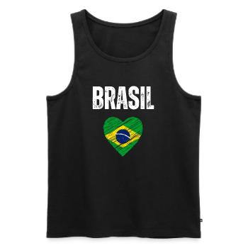 I love Brazil, flag of Brazil - Men's Premium Organic Tank Top - black - Front - Michal (187cm)