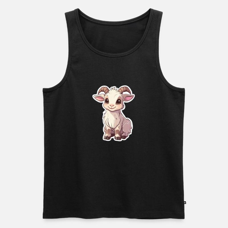 Ziege - Männer Premium Bio Tank Top - Schwarz