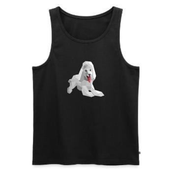 Eleganter Low-Poly-Pudel - Männer Premium Bio Tank Top - Schwarz - Vorne - AI Model Male 178 light (178cm)