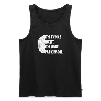 Ich trinke nicht, ich habe Parkinson. - Männer Premium Bio Tank Top - Schwarz - Vorne - AI Model Male 178 light (178cm)