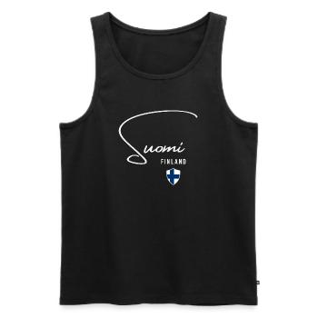 Ich liebe Finnland, minimalistisches, elegantes Design - Männer Premium Bio Tank Top - Schwarz - Vorne - AI Model Male 178 light (178cm)