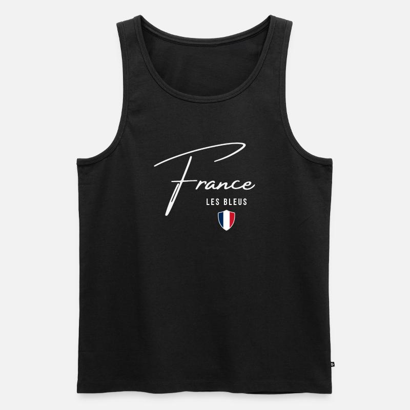 Frankreich, minimalistisches, elegantes Design - Männer Premium Bio Tank Top - Schwarz