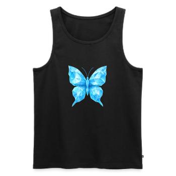 Papillon en diamant | Élégance géométrique - Débardeur bio Premium Homme - noir - Devant - AI Model Male 178 light (178cm)