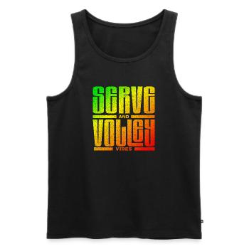 Tennis service et volley à la jamaïque - Débardeur bio Premium Homme - noir - Devant - Michal (187cm)