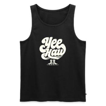 YEE HAW Cowboy Boots Rodeo - Men's Premium Organic Tank Top - black - Front - AI Model Male 178 light (178cm)