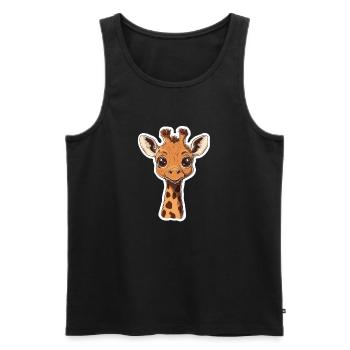 Giraffe - Männer Premium Bio Tank Top - Schwarz - Vorne - Michal (187cm)