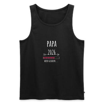 Werdender Papa 2026 Geschenk Schwangerschaft - Männer Premium Bio Tank Top - Schwarz - Vorne - Michal (187cm)