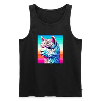 Alpaca - Men's Premium Organic Tank Top - black - Front - Michal (187cm)