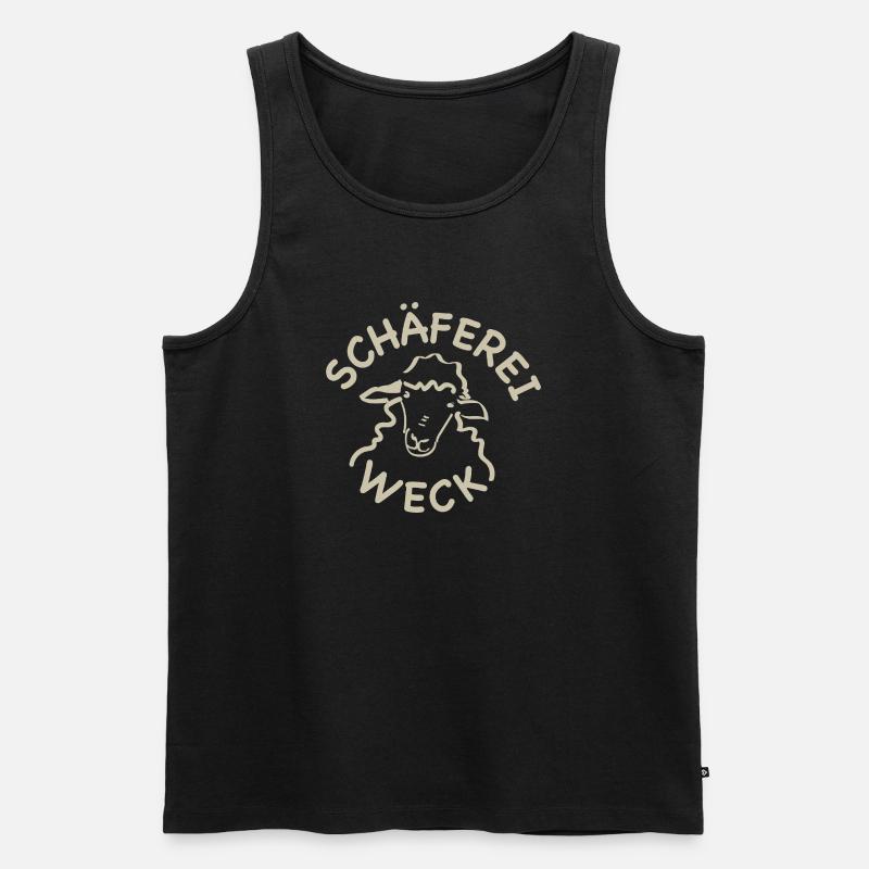 SchäferRam Linienkunst - Männer Premium Bio Tank Top - Schwarz