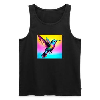 Kolibri - Männer Premium Bio Tank Top - Schwarz - Vorne - AI Model Male 178 light (178cm)