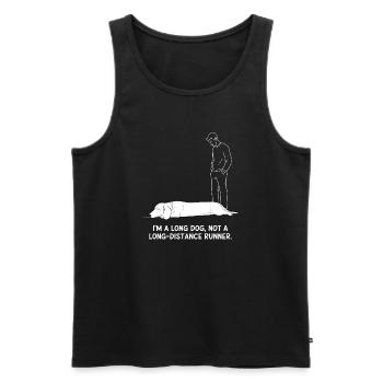 Long dog, not a cross-country skier - Men's Premium Organic Tank Top - black - Front - AI Model Male 178 light (178cm)