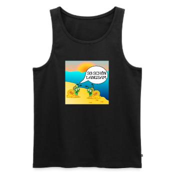 SCHNECKEN SONNENUNTERGANG STRAND - Männer Premium Bio Tank Top - Schwarz - Vorne - Michal (187cm)