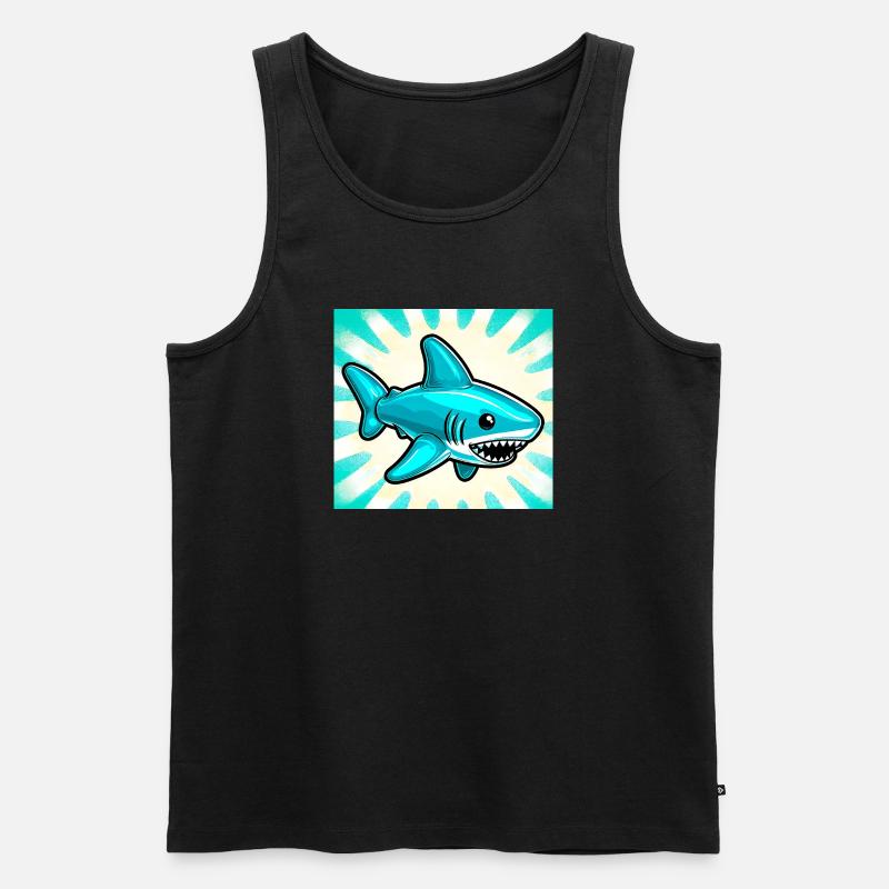 Hai - Männer Premium Bio Tank Top - Schwarz