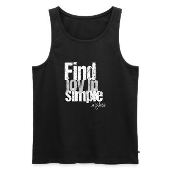 Finding joy in quiet nights - Men's Premium Organic Tank Top - black - Front - AI Model Male 178 light (178cm)