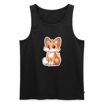 Fox - Men's Premium Organic Tank Top - black - Front - AI Model Male 178 light (178cm)