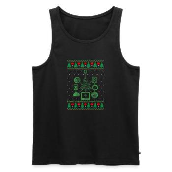 IT XMAS – Lustiger Nerd-Weihnachten - Männer Premium Bio Tank Top - Schwarz - Vorne - AI Model Male 178 light (178cm)
