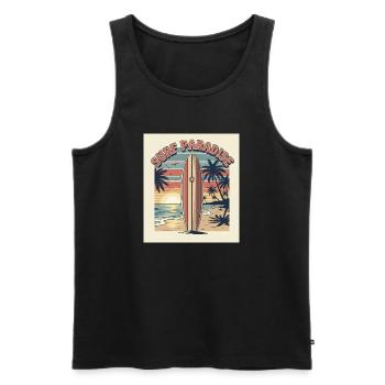 Surf Paradise Retro Design - Men's Premium Organic Tank Top - black - Front - Michal (187cm)