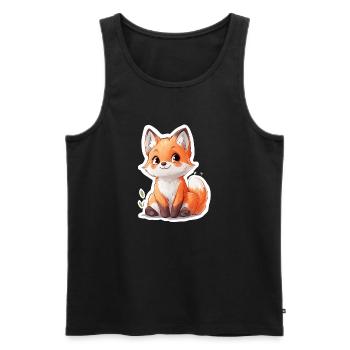 Fox - Men's Premium Organic Tank Top - black - Front - AI Model Male 178 light (178cm)