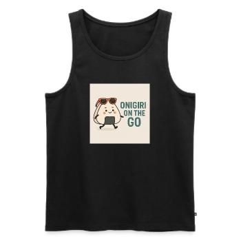 Onigiri für unterwegs - Männer Premium Bio Tank Top - Schwarz - Vorne - AI Model Male 178 light (178cm)