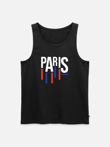 Pariser Typografie mit Flaggenakzenten - Männer Premium Bio Tank Top - Schwarz