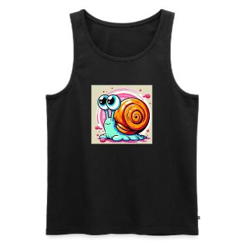 Snail - Men's Premium Organic Tank Top - black - Front - Michal (187cm)
