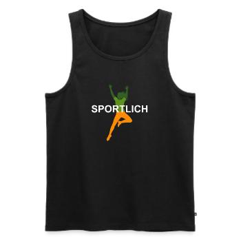 Lebendige Sportliche Sprung-Design - Männer Premium Bio Tank Top - Schwarz - Vorne - AI Model Male 178 light (178cm)
