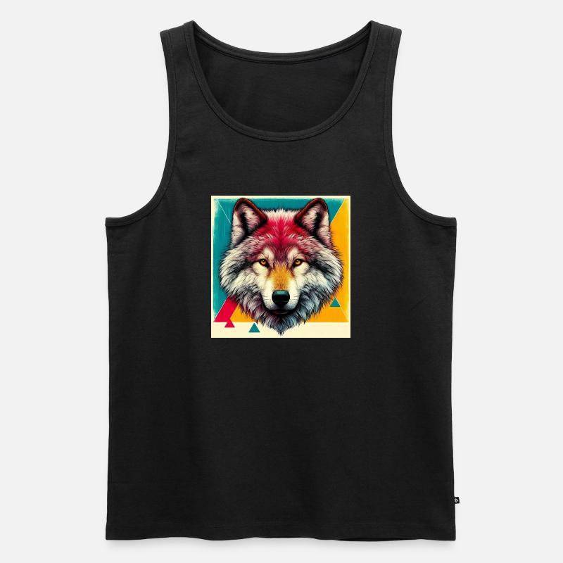 Wolf - Männer Premium Bio Tank Top - Schwarz