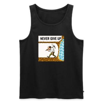 Never quit - Men's Premium Organic Tank Top - black - Front - AI Model Male 178 light (178cm)