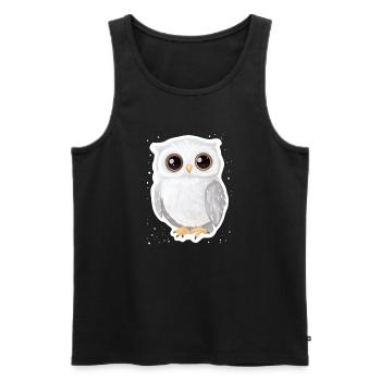 Eule - Männer Premium Bio Tank Top - Schwarz - Vorne - Michal (187cm)