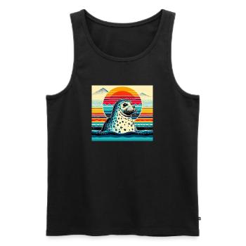 seal - Men's Premium Organic Tank Top - black - Front - AI Model Male 178 light (178cm)