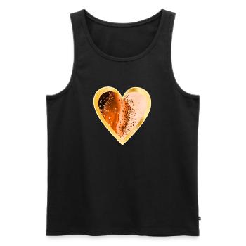 HEART LOVE ORANGE - Men's Premium Organic Tank Top - black - Front - Michal (187cm)