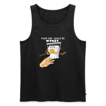 Toilet Roll Emergency your job could be worse  - Men's Premium Organic Tank Top - black - Front - Michal (187cm)
