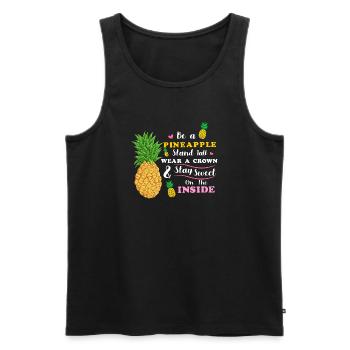 être un ananas se tenir grand porter une couronne rester doux - Débardeur bio Premium Homme - noir - Devant - Michal (187cm)