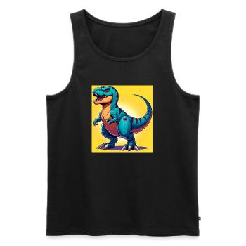 dinosaur - Men's Premium Organic Tank Top - black - Front - AI Model Male 178 light (178cm)