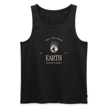 Le T-shirt à motif d’incendie du département de la Terre torturée - Débardeur bio Premium Homme - noir - Devant - AI Model Male 178 light (178cm)