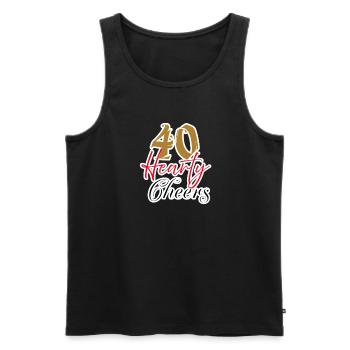 40 Heartfelt Cheers Celebration Design - Men's Premium Organic Tank Top - black - Front - AI Model Male 178 light (178cm)