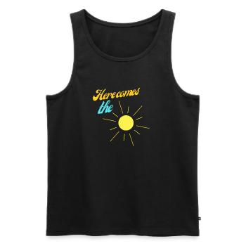Here comes the sun - Männer Premium Bio Tank Top - Schwarz - Vorne - AI Model Male 178 light (178cm)