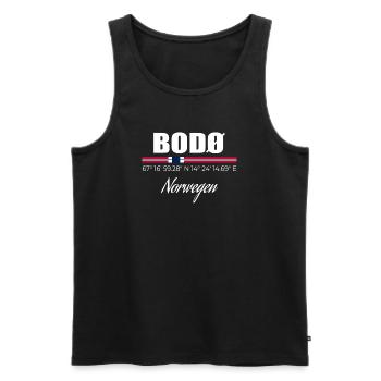 BODØ - Männer Premium Bio Tank Top - Schwarz - Vorne - AI Model Male 178 light (178cm)
