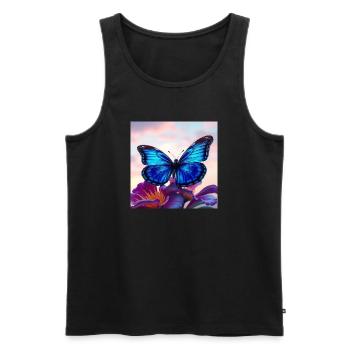 Schmetterling - Männer Premium Bio Tank Top - Schwarz - Vorne - Michal (187cm)