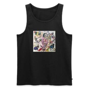 C’est un monde de chats - Débardeur bio Premium Homme - noir - Devant - AI Model Male 178 light (178cm)