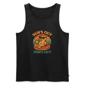 Sommer Katze - Männer Premium Bio Tank Top - Schwarz - Vorne - Michal (187cm)