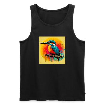 martin-pêcheur - Débardeur bio Premium Homme - noir - Devant - Michal (187cm)